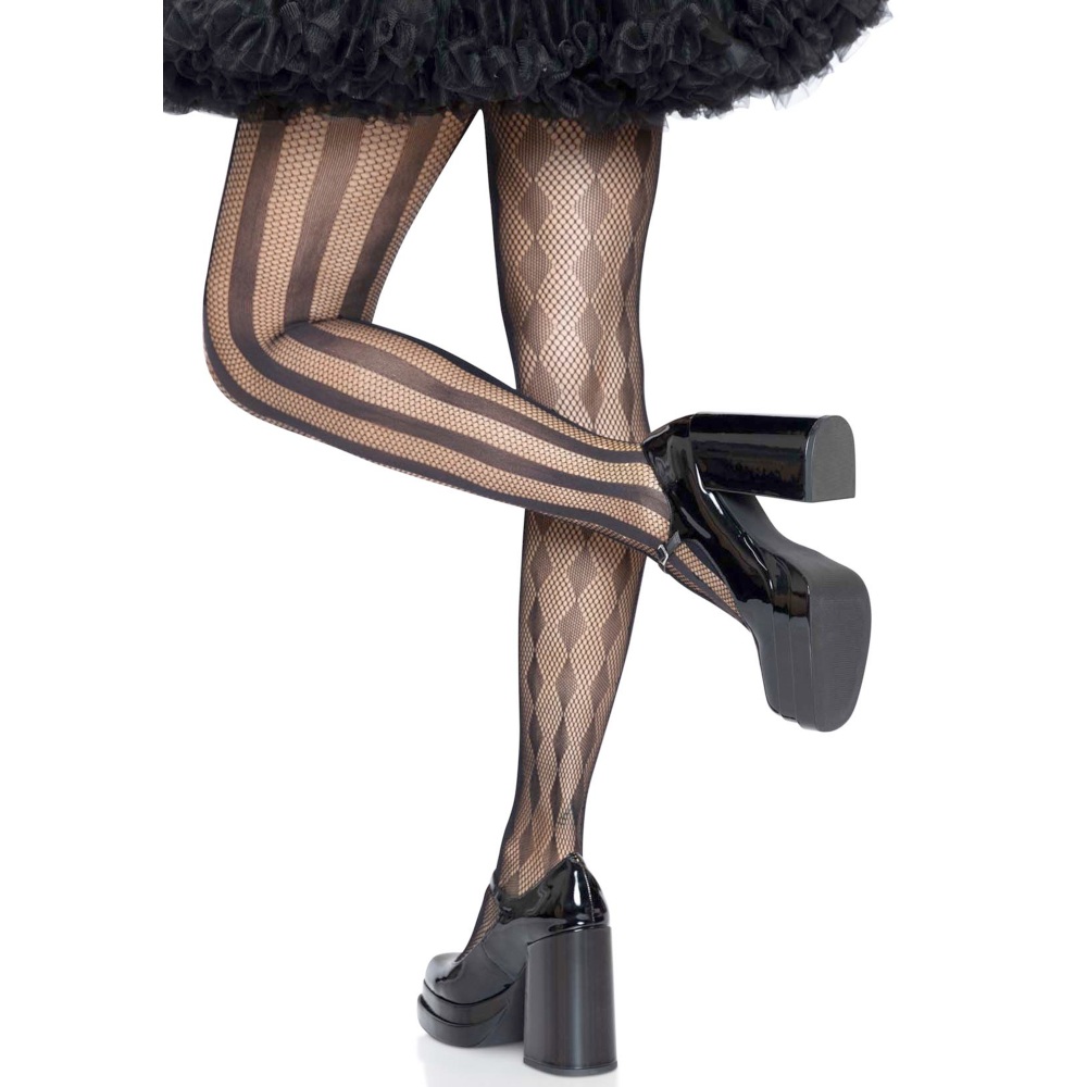 Leg Avenue - Harlequin Collants résille - Noir